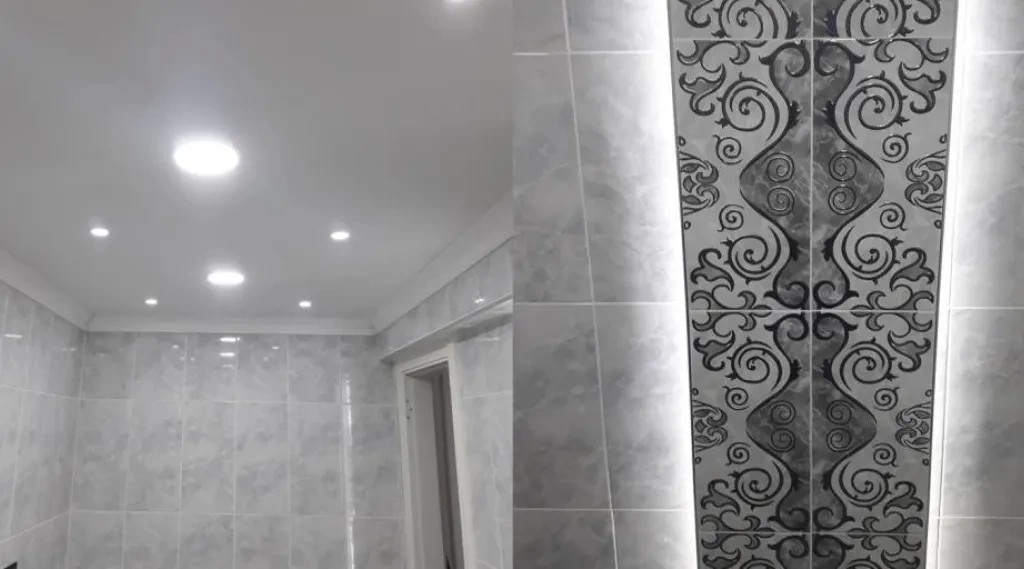 Banyo Tavanı Ve Duvara Işıklı Niş Dekor Uygulaması