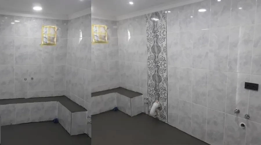 Banyoda Hamam Yerinin Ayarlanıp Duvar Fayanslarının Uygulanması