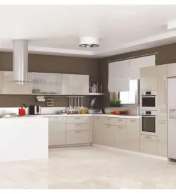 Açık Tekstil Akrilik Kapak Mutfak Dolabı