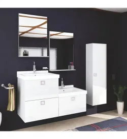 Argos Çift Camlı Boy Dolaplı Prestij Banyo Dolabı