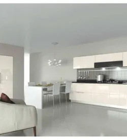 Krem Yağmur Desenli Akrilik Mutfak Dolabı