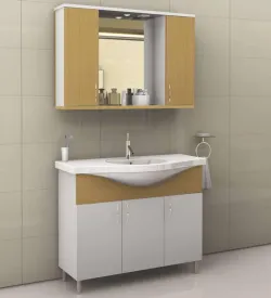 Üstü Çift Kapaklı 105Cm Banyo Dolabı