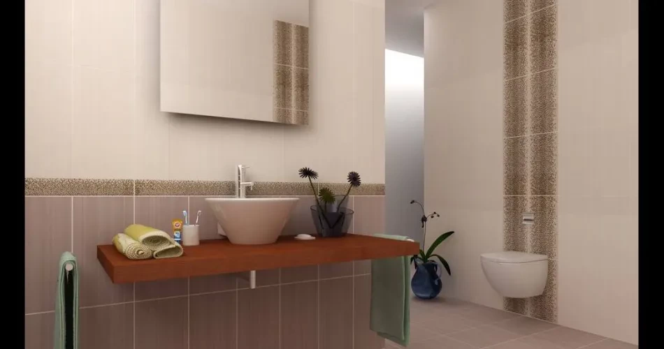 London Duvar Dekorlu Çift Renk Banyo Seramik Uygulama
