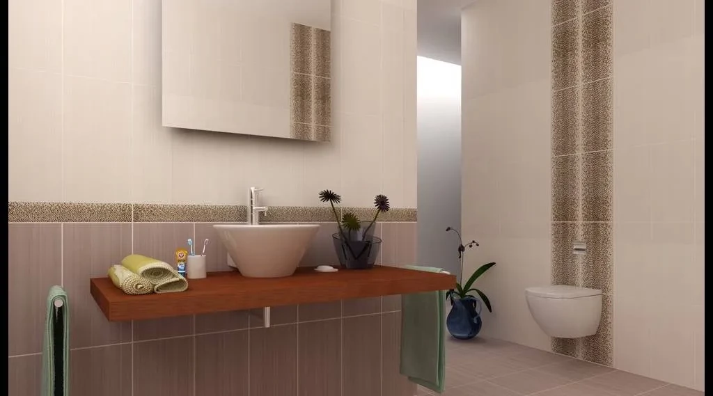 London Duvar Dekorlu Çift Renk Banyo Seramik Uygulama