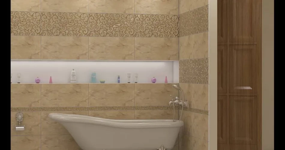 Venus Yatay Dekorlu Banyo Seramik Uygulaması